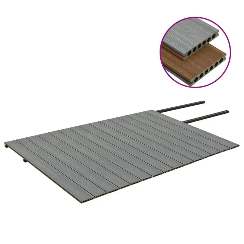 vidaXL WPC Decking Boards with Accessories Brown and Grey 30 m² 2.2 m Spirit Journeys Gifts