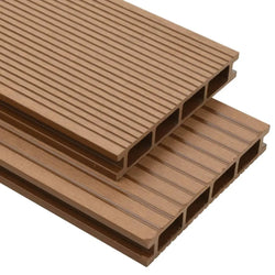 vidaXL WPC Hollow Decking Boards with Accessories 40 m² 2.2 m Teak Spirit Journeys Gifts