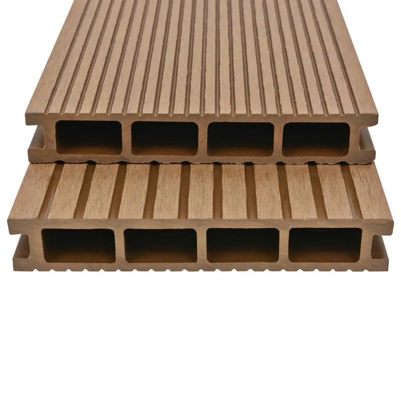 vidaXL WPC Hollow Decking Boards with Accessories 40 m² 2.2 m Teak Spirit Journeys Gifts