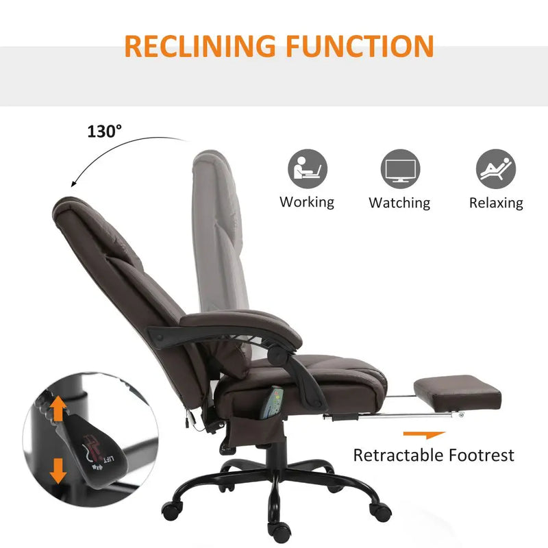 6-Point PU Leather Massage Racing Chair Electric Padded Angle Adjustable Remote Unbranded