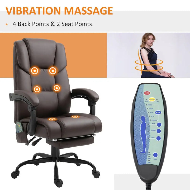 6-Point PU Leather Massage Racing Chair Electric Padded Angle Adjustable Remote Unbranded