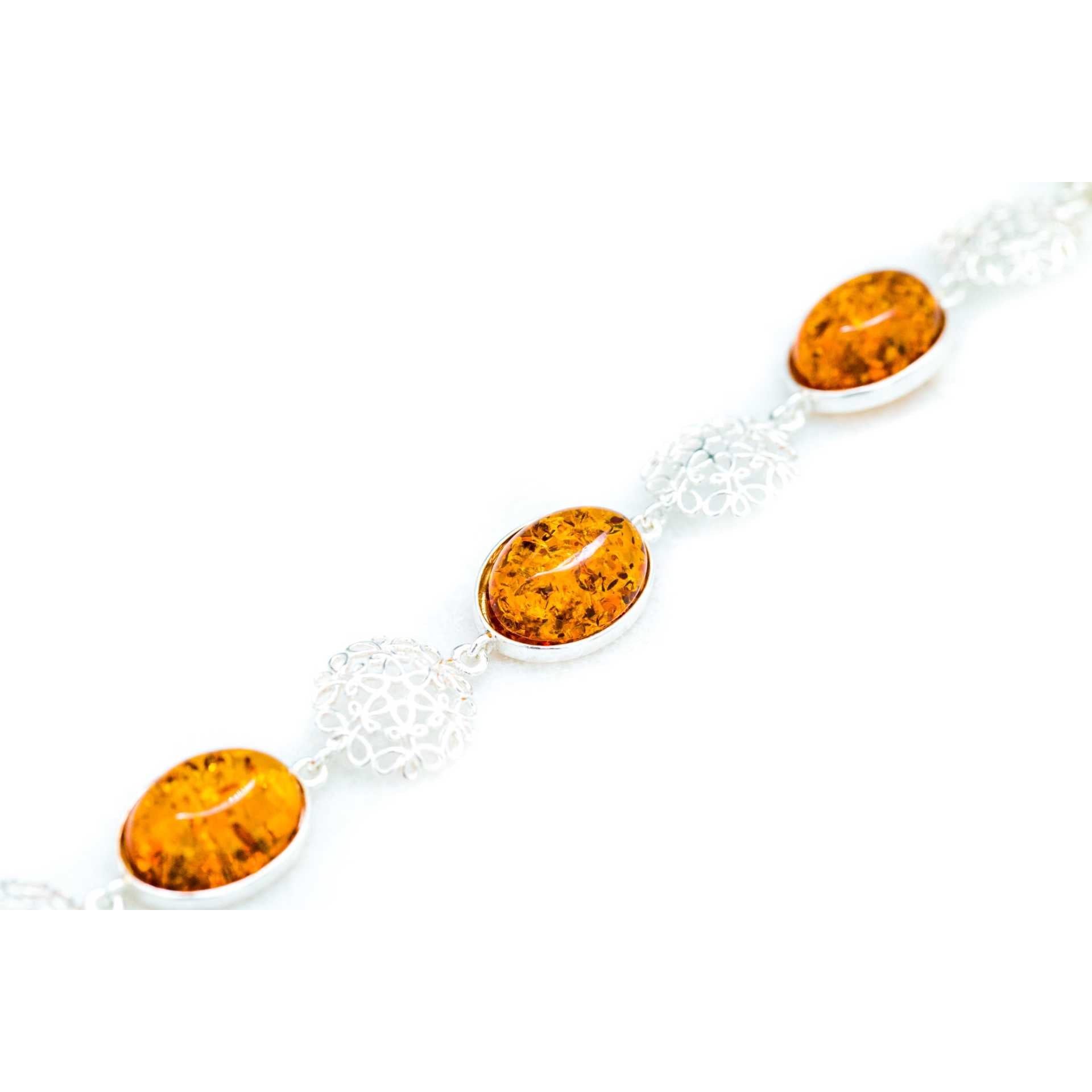 Alternating Filigree Statement Amber Bracelet Spirit Journeys