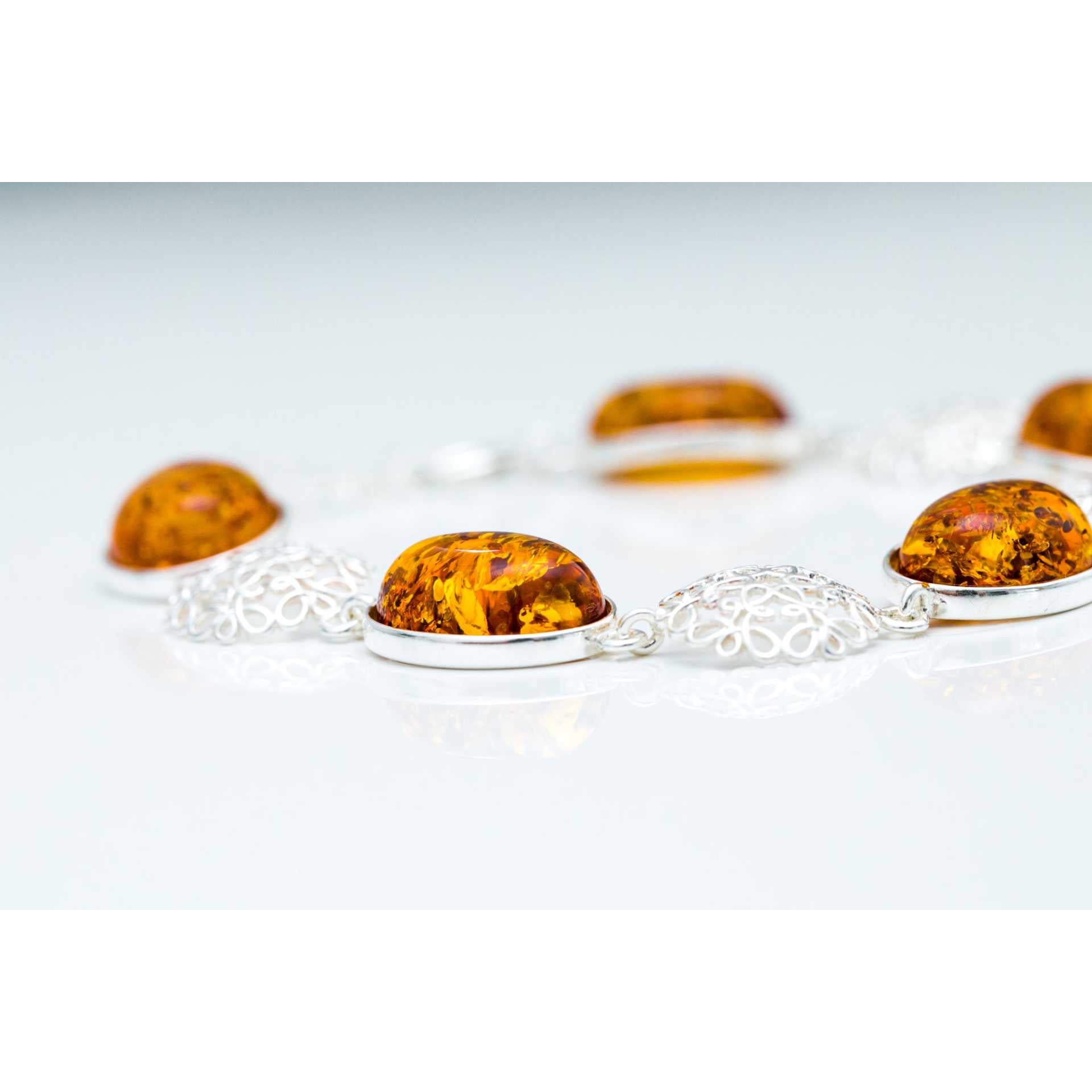 Alternating Filigree Statement Amber Bracelet Spirit Journeys