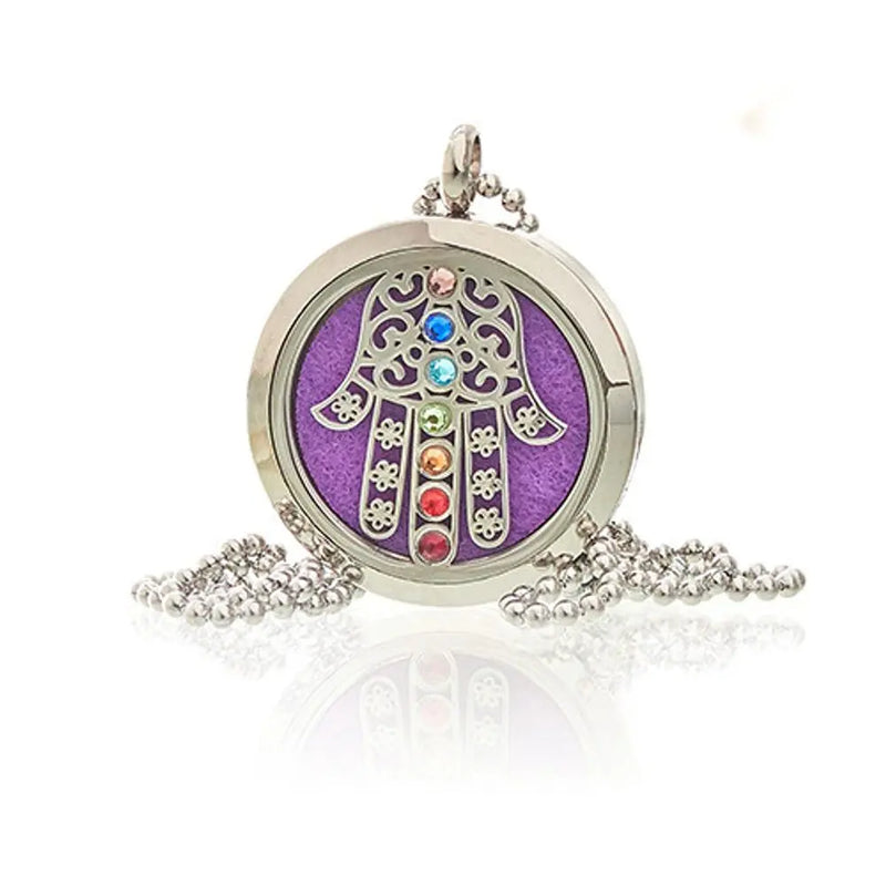 Aromatherapy Jewellery Necklace - Hamsa Chakra - 30mm Ancient Wisdom