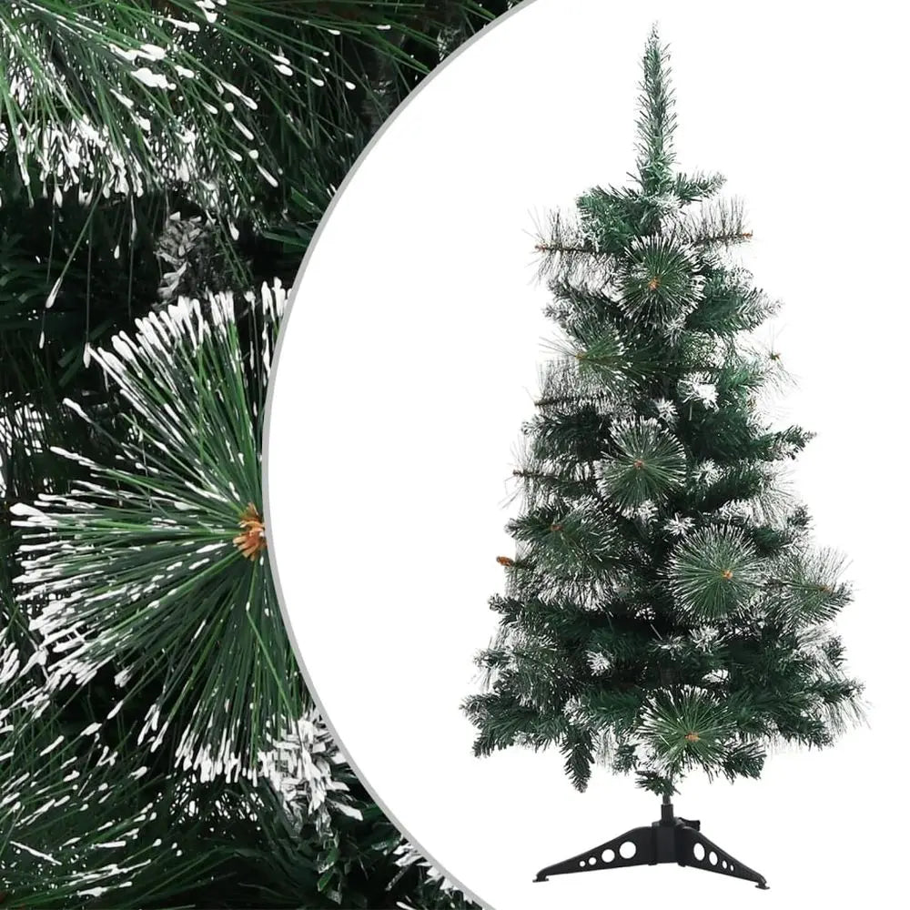 Artificial Christmas Tree with Stand Green and White 60 cm to 90cm PVC vidaXL