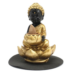 Buddha and Lotus Backflow Incense Burner Ancient Wisdom