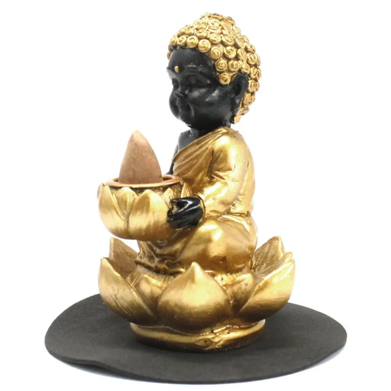 Buddha and Lotus Backflow Incense Burner Ancient Wisdom