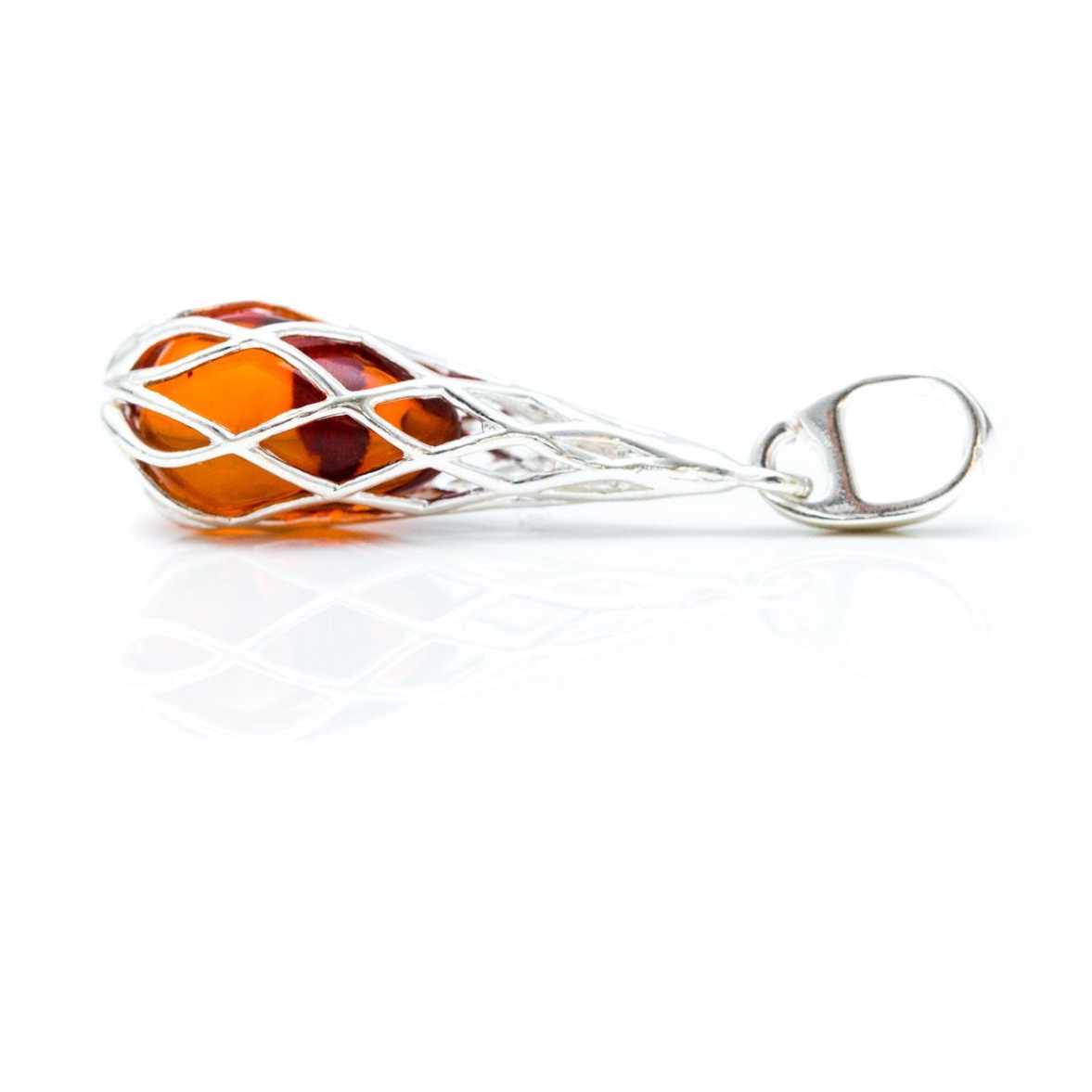 Caged Teardrop Amber Pendant Spirit Journeys