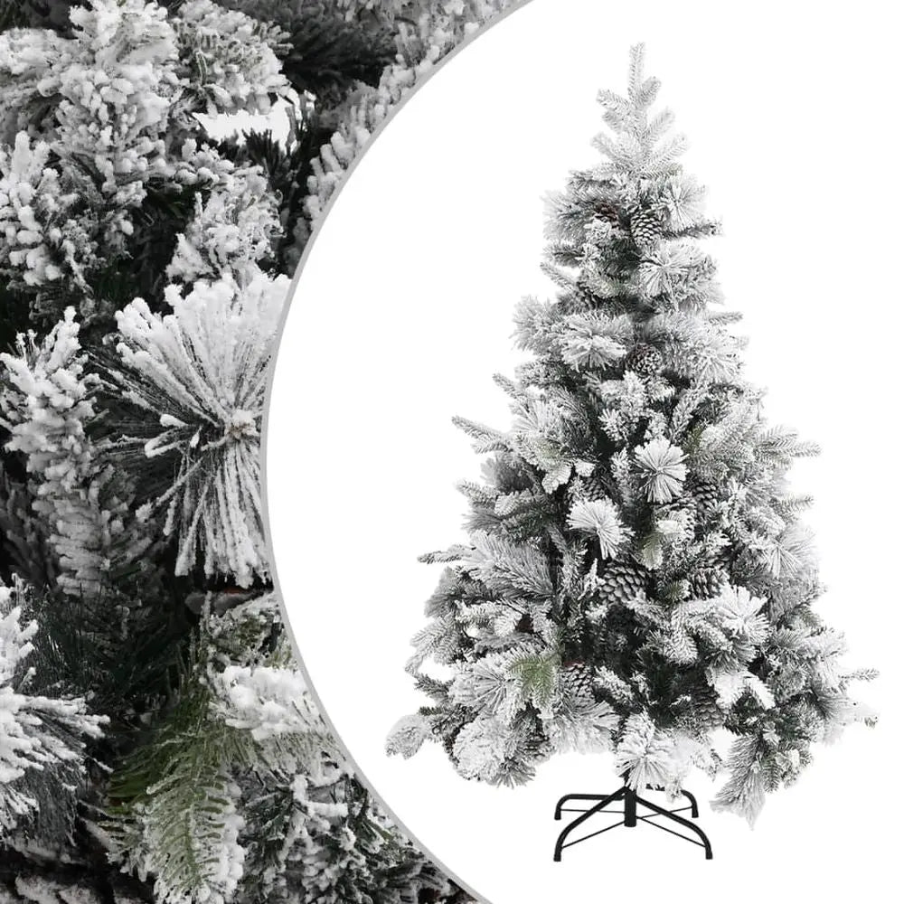 Christmas Tree with Flocked Snow&Cones 120 cm to 225cm PVC&PE vidaXL