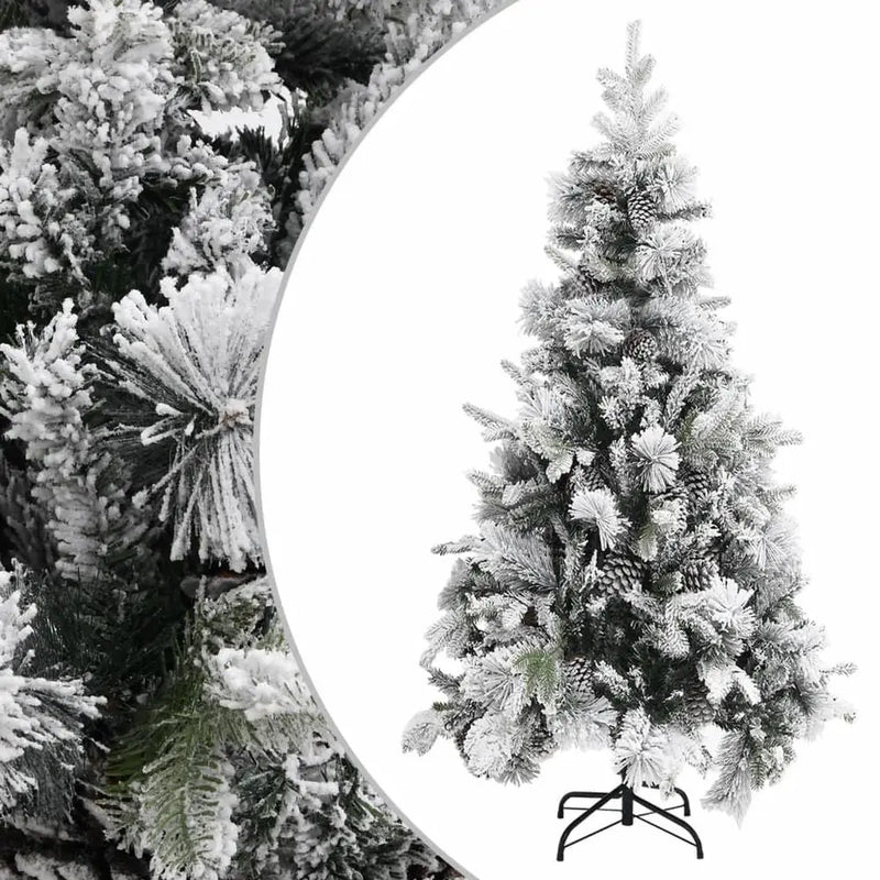 Christmas Tree with Flocked Snow&Cones 120 cm to 225cm PVC&PE vidaXL