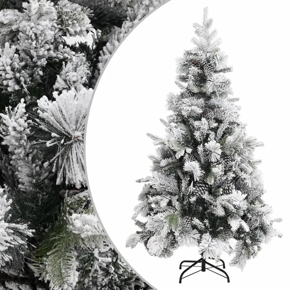 Christmas Tree with Flocked Snow&Cones 120 cm to 225cm PVC&PE vidaXL