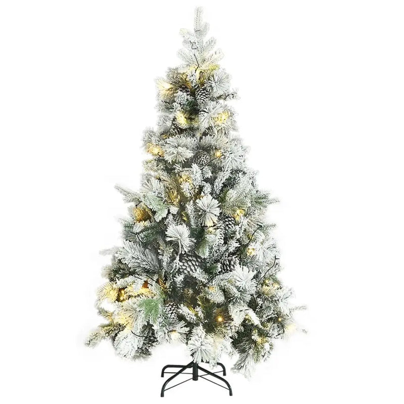 Christmas Tree with Flocked Snow&LEDs&Cones 195 cm PVC&PE vidaXL