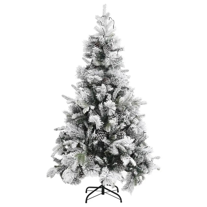 Christmas Tree with Flocked Snow&LEDs&Cones 195 cm PVC&PE vidaXL