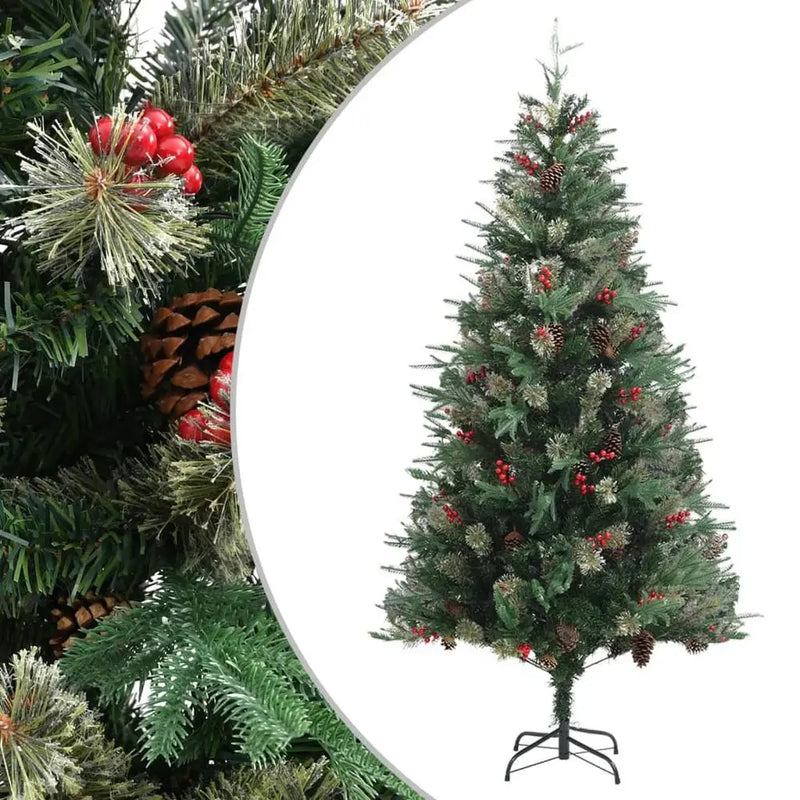 Christmas Tree with Pine Cones Green 120 cm to 225 cm PVC&PE vidaXL