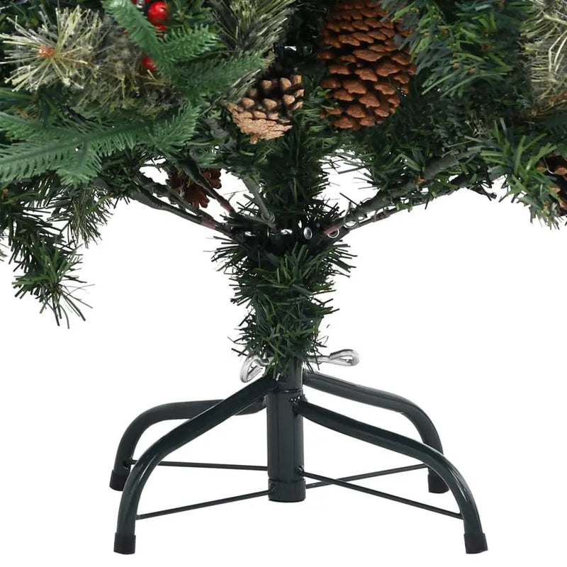 Christmas Tree with Pine Cones Green 120 cm to 225 cm PVC&PE vidaXL