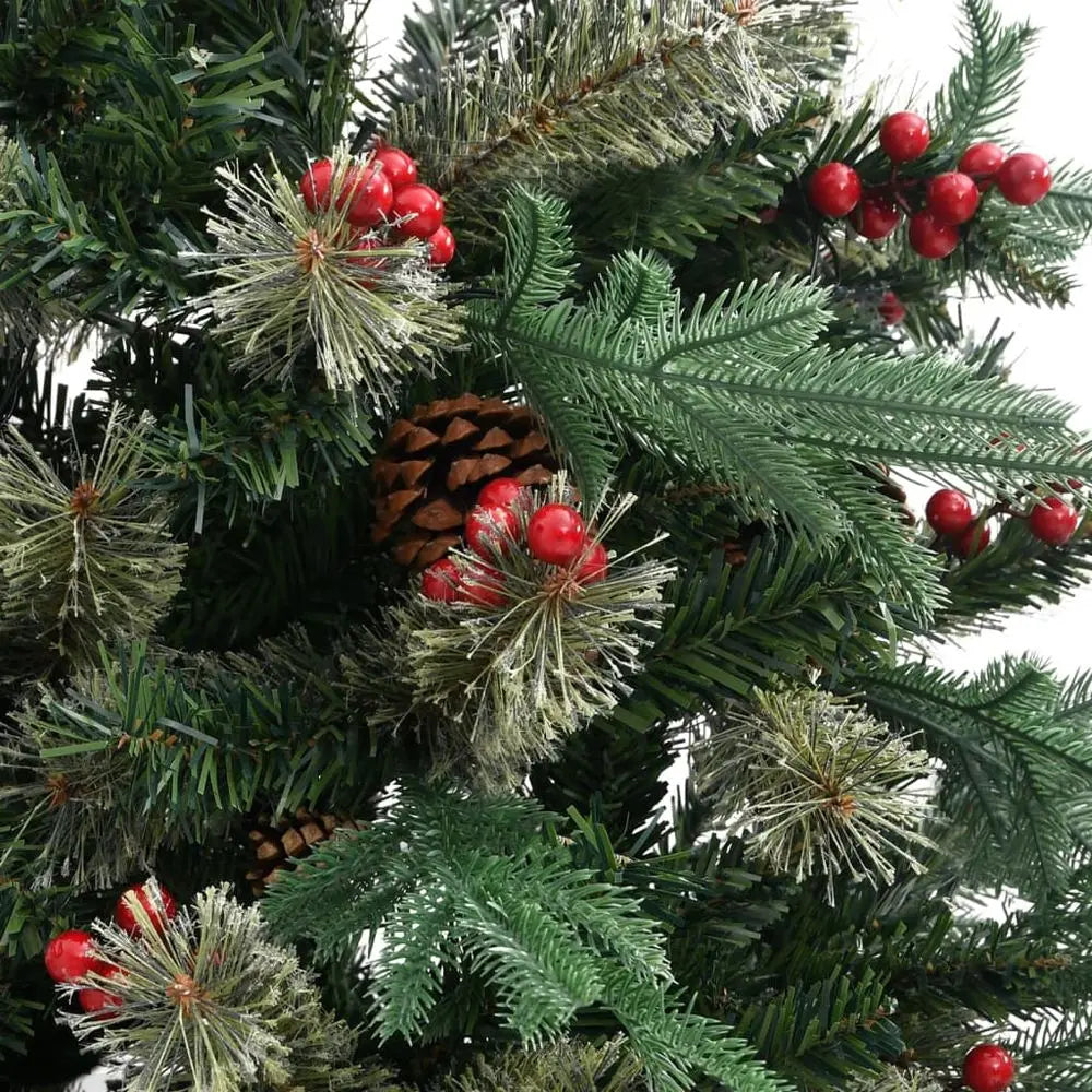 Christmas Tree with Pine Cones Green 120 cm to 225 cm PVC&PE vidaXL