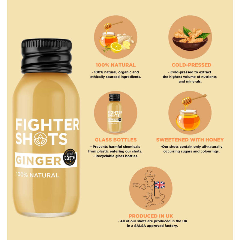 Ginger -  27g organic cold pressed ginger in every bottle, 6 or 12 x 60ml Spirit Journeys