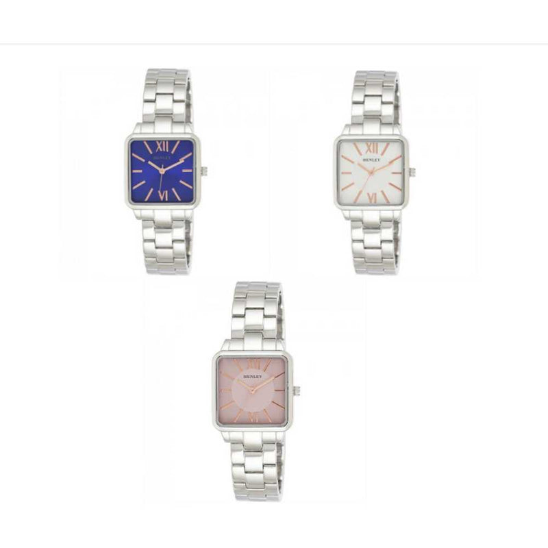 Henley Ladies Classic Square Bracelet Watch H07303 - Multiple Colour Henley