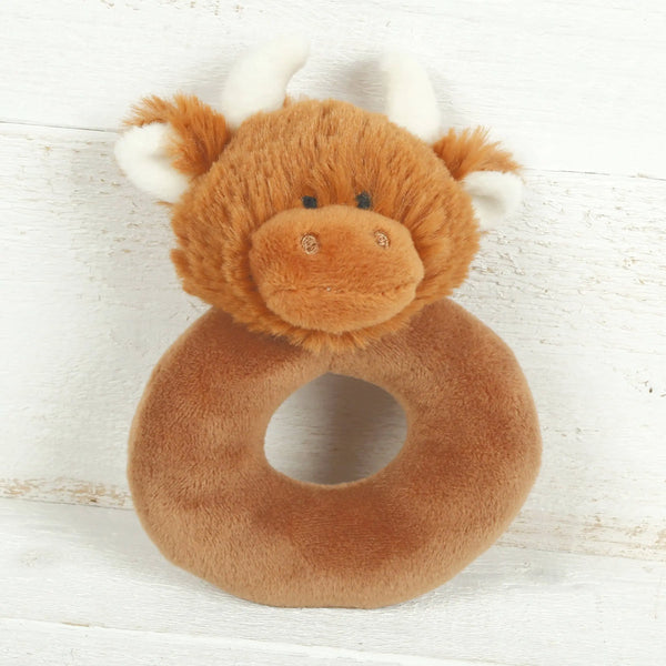 Highland Brown Cow Baby Rattle - 10cm Jomanda #SofterThanASoftThing