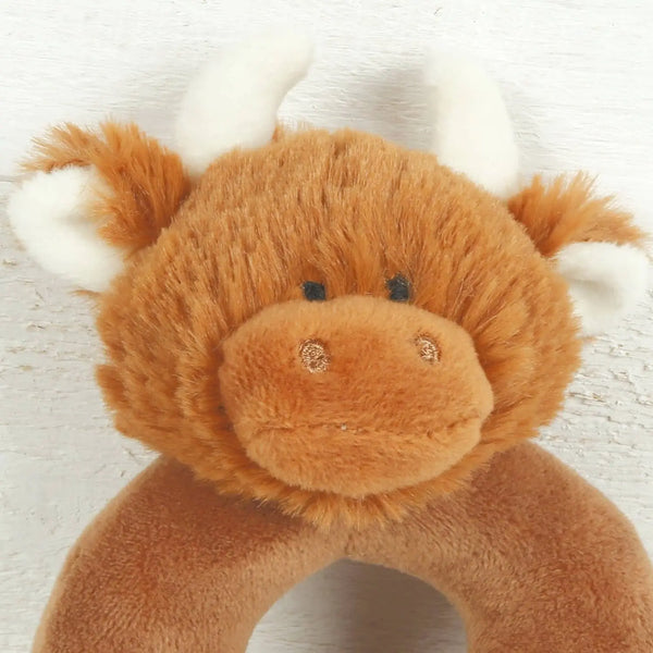 Highland Brown Cow Baby Rattle - 10cm Jomanda #SofterThanASoftThing
