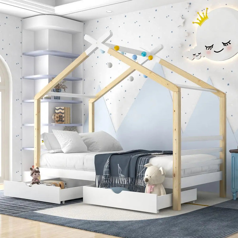 Kids Single Bed Frames Toddler Beds Storage Underneath 3FT Single Bed Unbranded