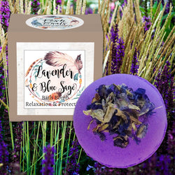 Lavender Blue Sage Smudge Reiki Protection Bath Bomb VEGAN Posh Brats