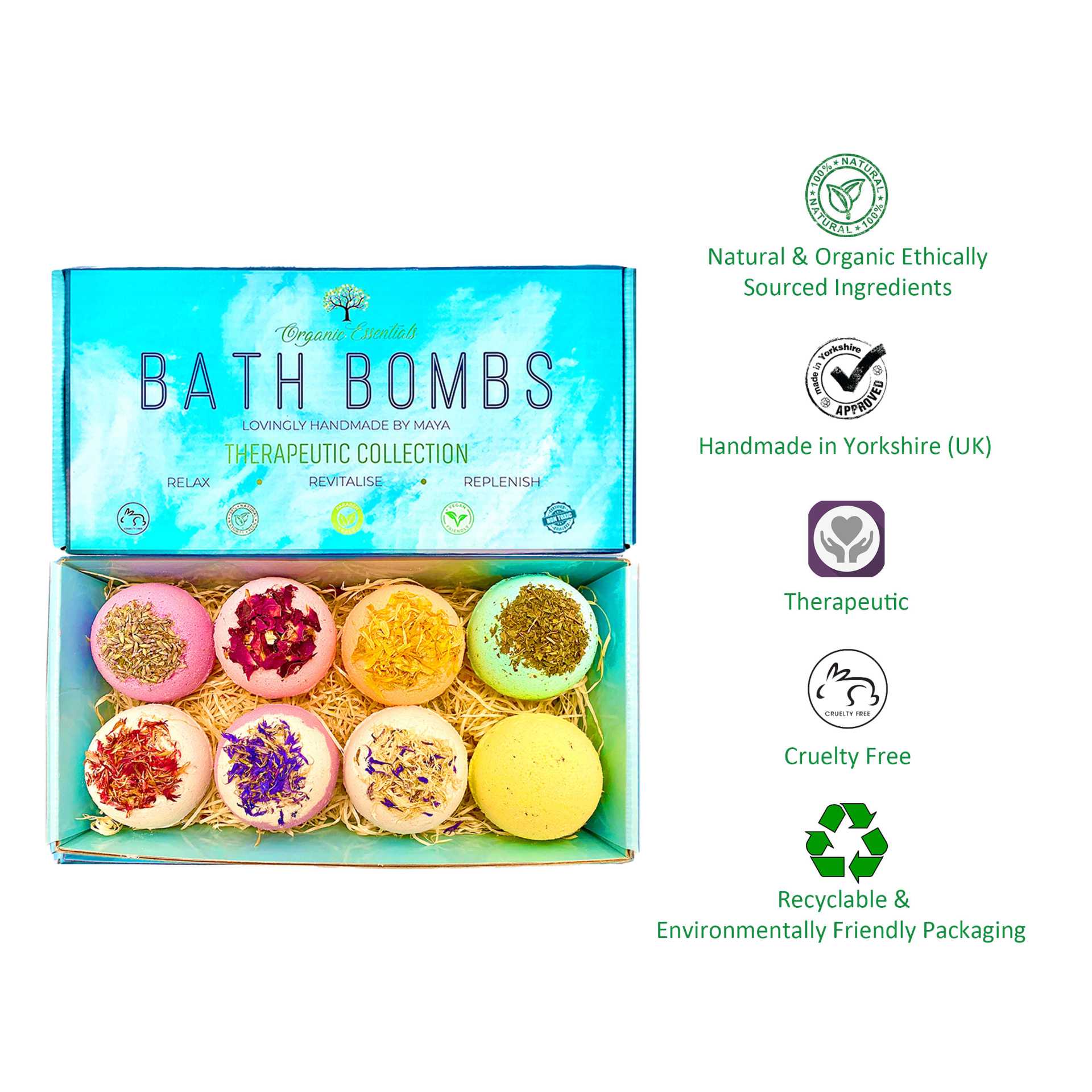 Luxury Therapeutic Natural Bath Bomb Gift Set Spirit Journeys