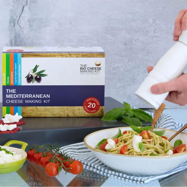 Mediterranean Cheese Making Kit - Include ingredients to make Mozzarella, Ricotta, Mascarpone, Halloumi and Greek Cheese The Big Cheese Making Kit