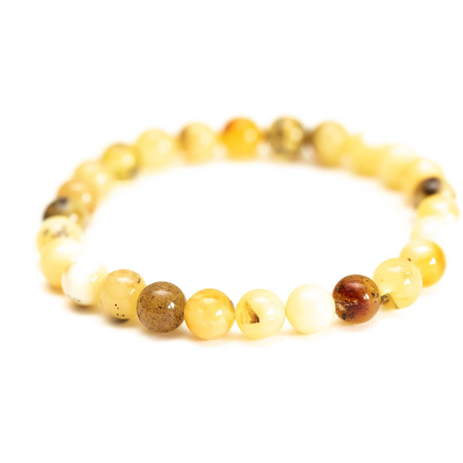 RAW Mixed Amber Sphere Bead Bracelet Spirit Journeys