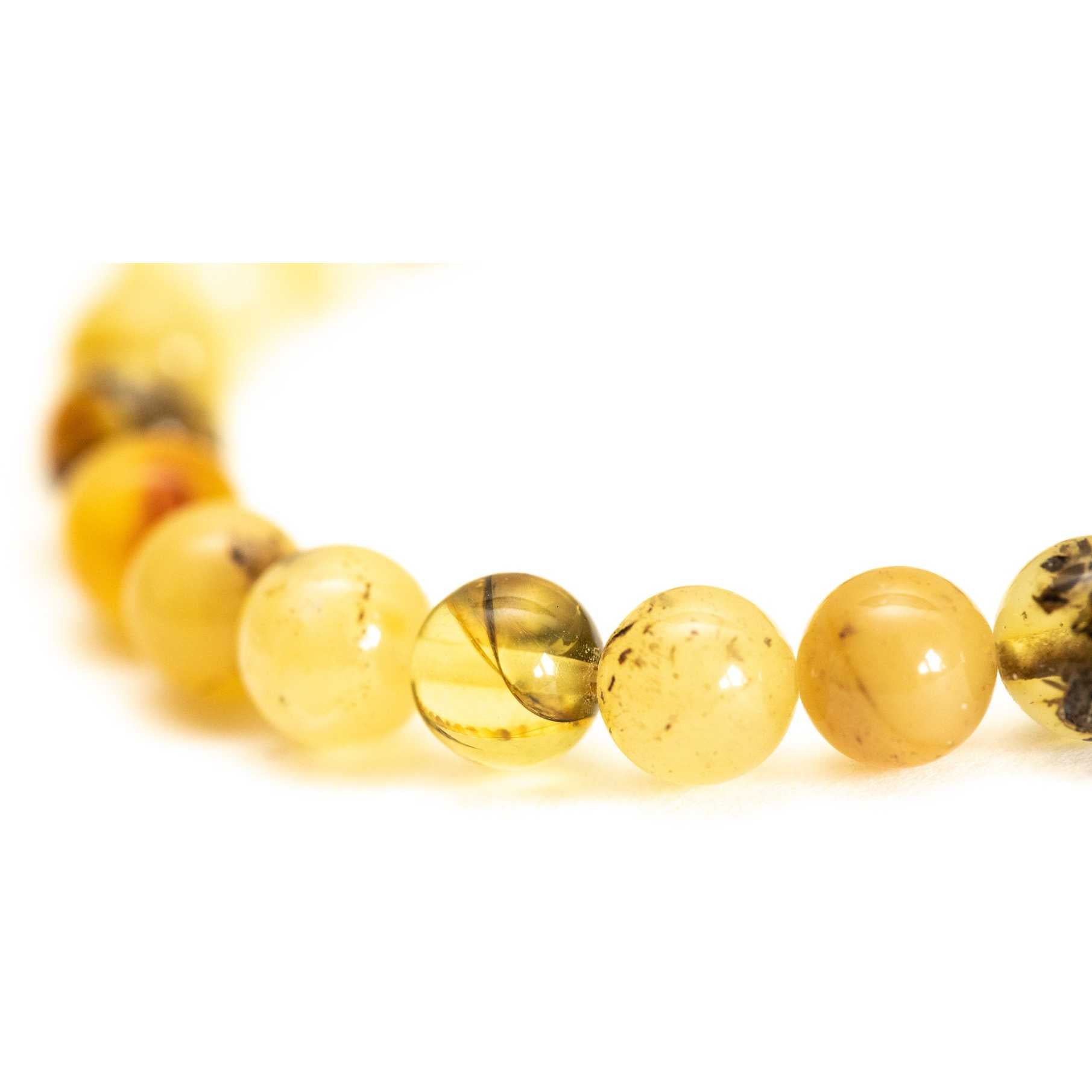 RAW Mixed Amber Sphere Bead Bracelet Spirit Journeys