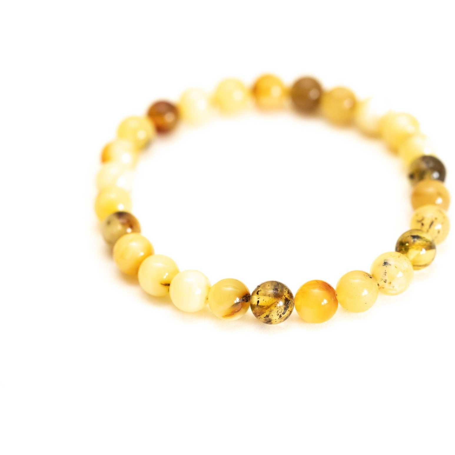 RAW Mixed Amber Sphere Bead Bracelet Spirit Journeys