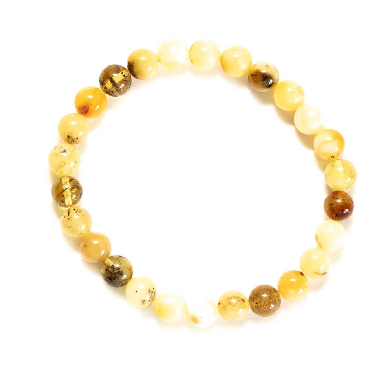 RAW Mixed Amber Sphere Bead Bracelet Spirit Journeys