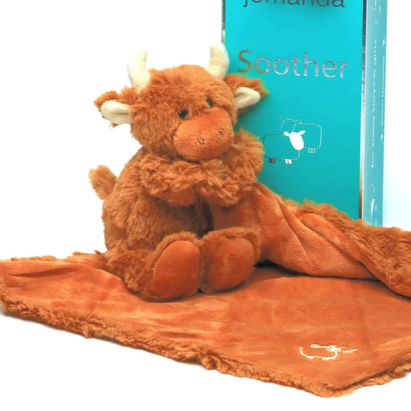 Scottish Highland Cow Toy Baby Soother Brown Jomanda #SofterThanASoftThing