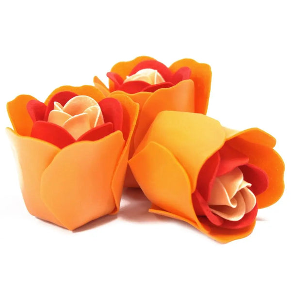 Set of 3 Soap Flower Heart Box - Peach Roses Ancient Wisdom