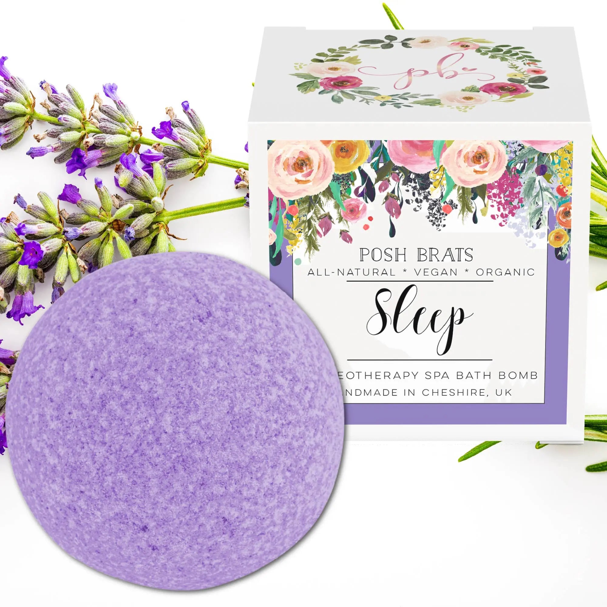 Sleep Sea Mineral Spa Soak Aromatherapy Bath Bomb VEGAN Posh Brats