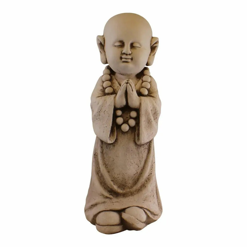 Stone Effect Garden Ornament, Monk Praying Geko