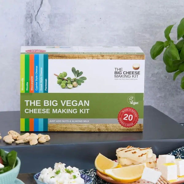 Vegan Cheese Making Kit - 6 Easy Vegan plant based cheeses. The unique, eco friendly foodie gift! The Big Cheese Making Kit