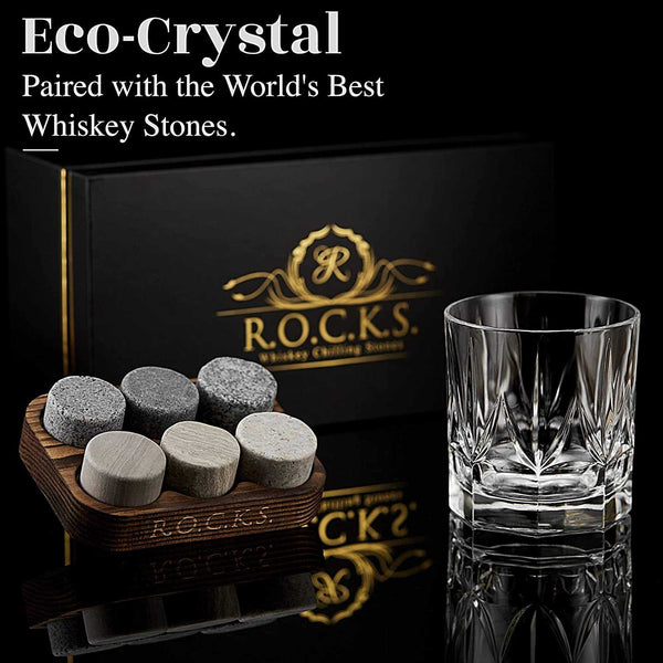 Whiskey Stones & Crystal Glass Gift Set - Imperial Tumbler (12oz) Spirit Journeys