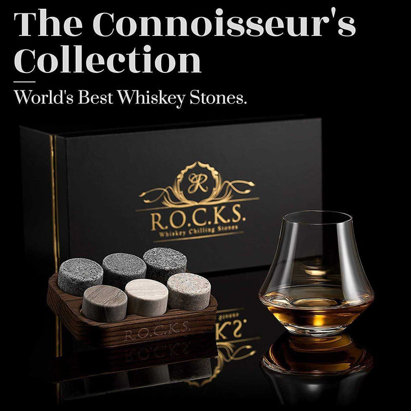 Whiskey Stones & Crystal Nosing Tasting Glass Gift Set Spirit Journeys