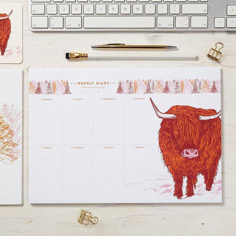 Trusty Highland Cow Weekly Planner - Spirit Journeys