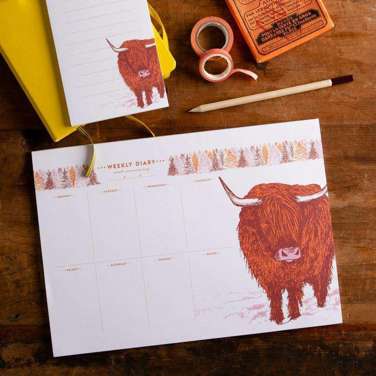 Trusty Highland Cow Weekly Planner - Spirit Journeys