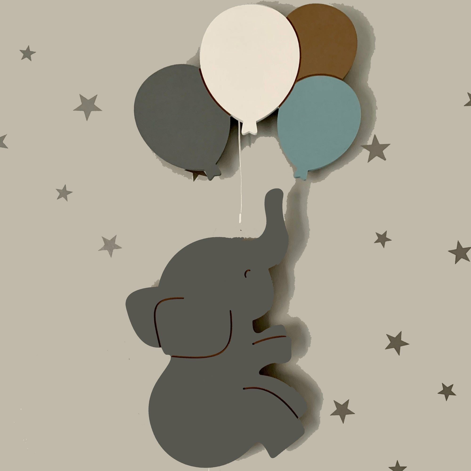 Elephant with Balloons Nursery Wall Light - Spirit Journeys