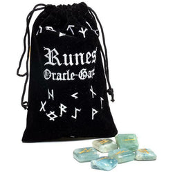 Aquamarine Rune Oracle set in velvet bag - Spirit Journeys