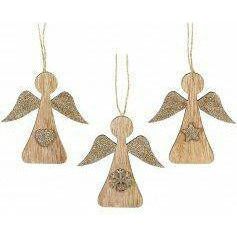 Glitter Wooden Angel - Spirit Journeys