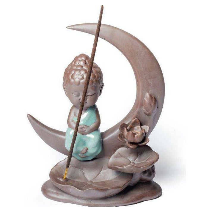 Incense burner - Buddha sitting on a moon. - Spirit Journeys