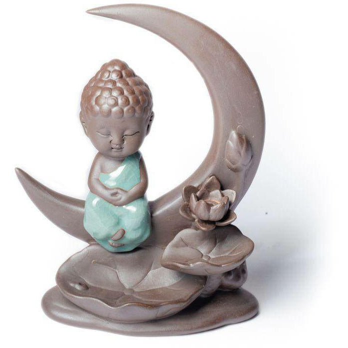 Incense burner - Buddha sitting on a moon. - Spirit Journeys