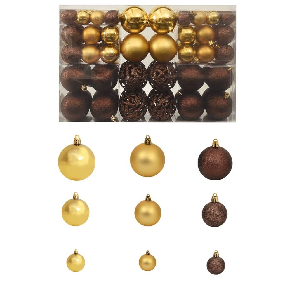 100 Piece Christmas Ball Set 3/4/6 cm Gold